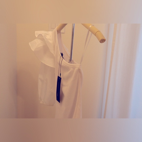 •VERONICA BEARD •Diantha One-Sleeve Ruffled Poplin •New w/Tags •Size: Small - Picture 7 of 8